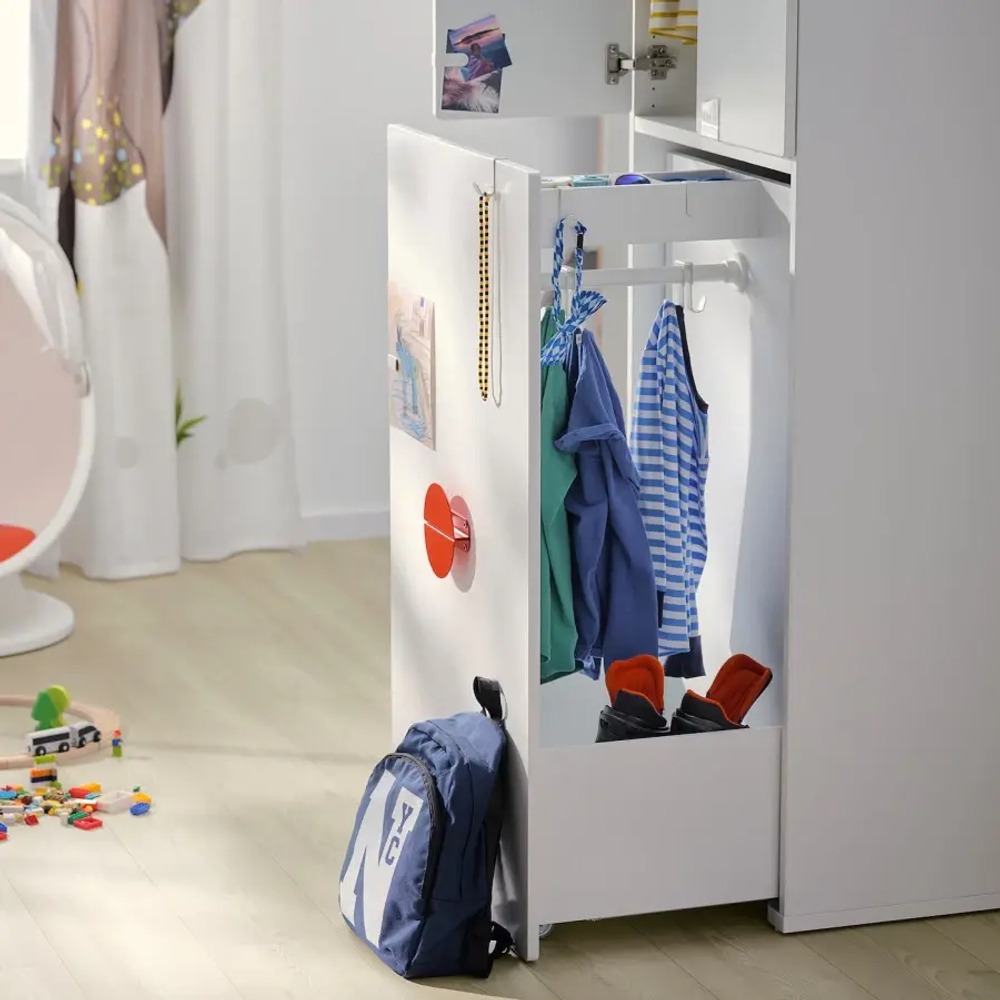 Шкаф детский - IKEA SMÅSTAD/SMASTAD, 60x55x196 см, белый, СМОСТАД ИКЕА