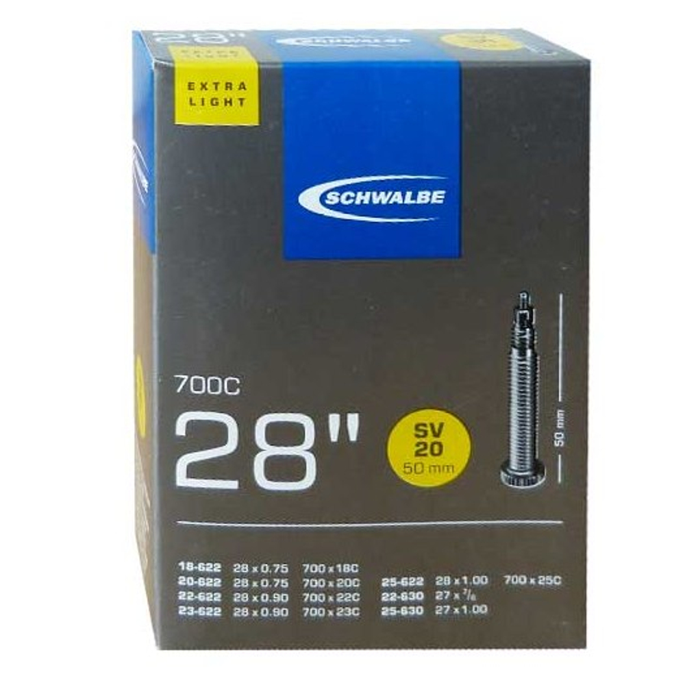 Камера 28"/700 спорт 05-10400103 SV20 EXTRA LIGHT (18/25-622/630) IB 50mm SCHWALBE