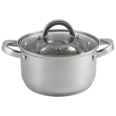 Кастрюля Mediano, объем 1,9 л, диа 16 см, из нерж стали с крышкой, ручки из нерж стали, ка