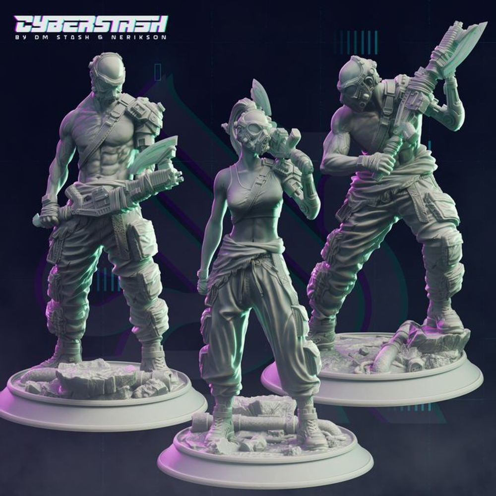 Миниатюры Киберпанк Cyberpunk 32мм 75мм