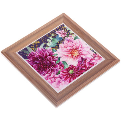 Подставка керамическая 16*16 см «Натюрморт» Георгины