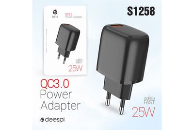 Сетевой адаптер питания DEESPI DE16 USB 25W QC3.0 (черный)