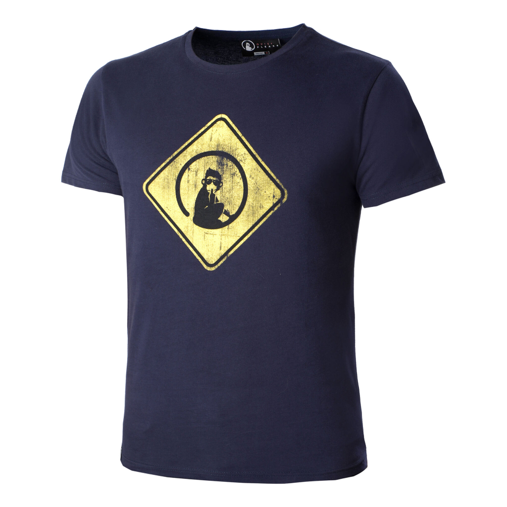 Мужское теннисное поло Quiet Please Australia Road Sign T-Shirt Men - Dark Blue, Yellow