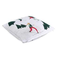 Подушка вязаная с новогодним рисунком let's ski из коллекции new year essential, 45x45 см