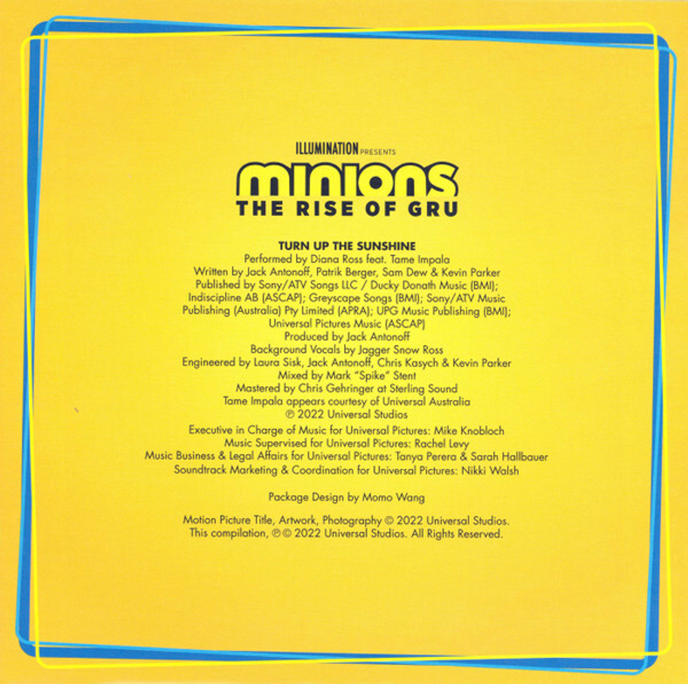 Diana Ross Feat. Tame Impala / Turn Up The Sunshine ("Minions: The Rise of Gru" Track)(7" Vinyl Single)