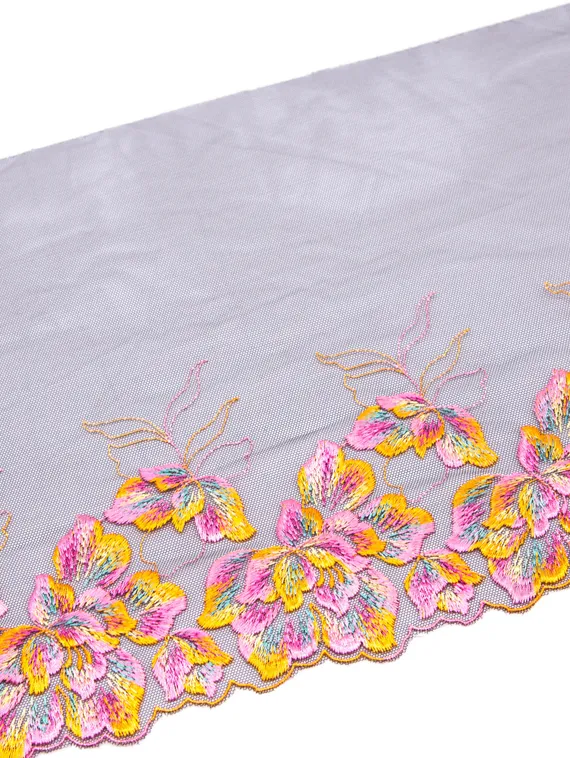 05-114 Вышивка на неэл. сетке 22 см, Negroni, черный/оранжевый/лиловый