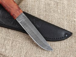 Нож Ханты-Манси, Дамасская сталь, рукоять мореная карельская берёза