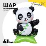 Шар Фольгированный Панда и бамбук (Розовый)