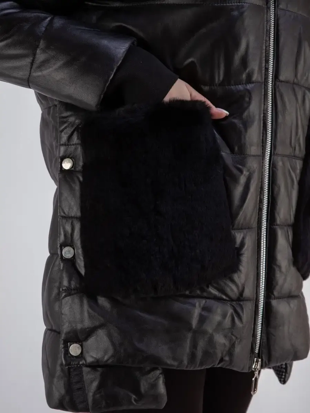 Пальто кожаное из натуральной кожи