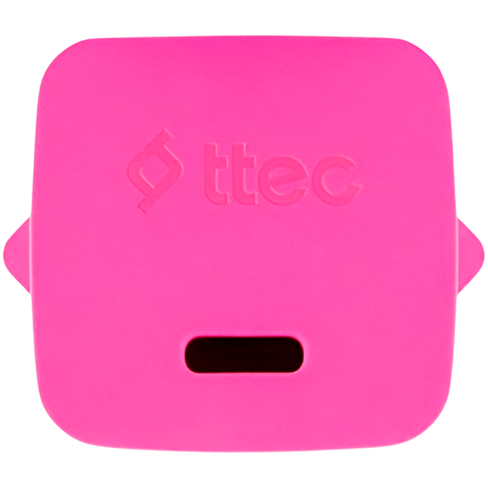 ttec SmartCharger GAN 20W PD Travel Fast Charger + USB-C - Lightning Cable 120cm, Neon Pink