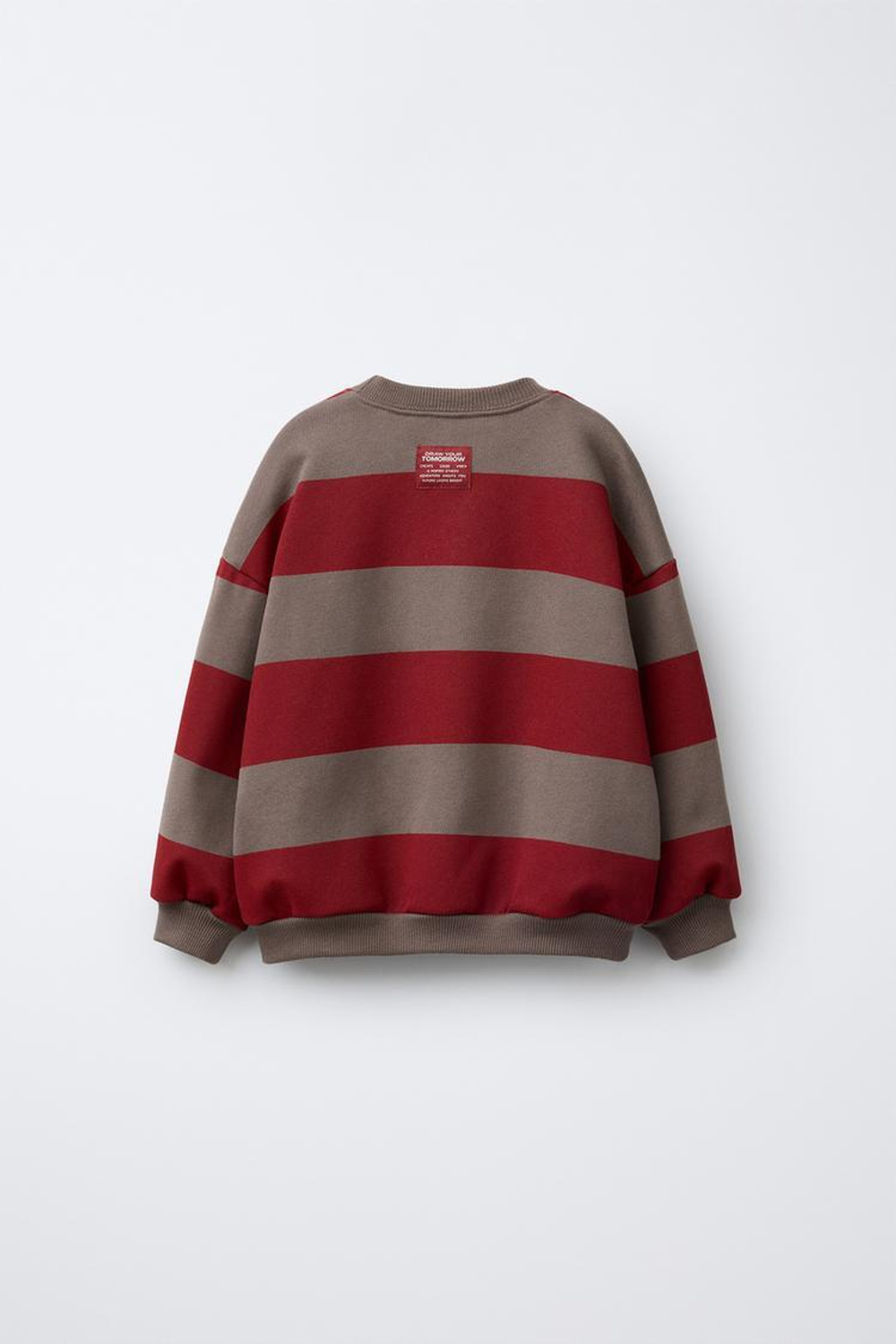 ZARA ТОЛСТОВКА В ПОЛОСКУ, СВЕТЛО-ГРАНАТОВЫЙ