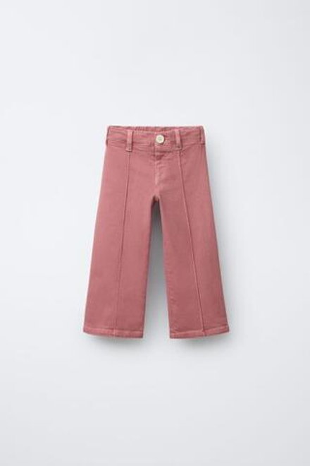 ZARA БРЮКИ ИЗ ТВИЛА С ОТДЕЛКОЙ, РОЗОВЫЙ