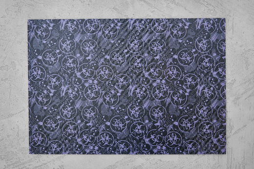 Kydex Toxic Skull black/lavender 2,03мм, лист 300x200мм