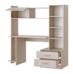 Стол компьютерный с ящиками и полками Ясень Шимо тёмный/Ясень Шимо светлый 153,4х57х160 см