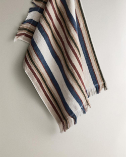 ZARA HOME ХЛОПКОВОЕ УХОННОЕ ПОЛОТЕНЦЕ, СИНИЙ