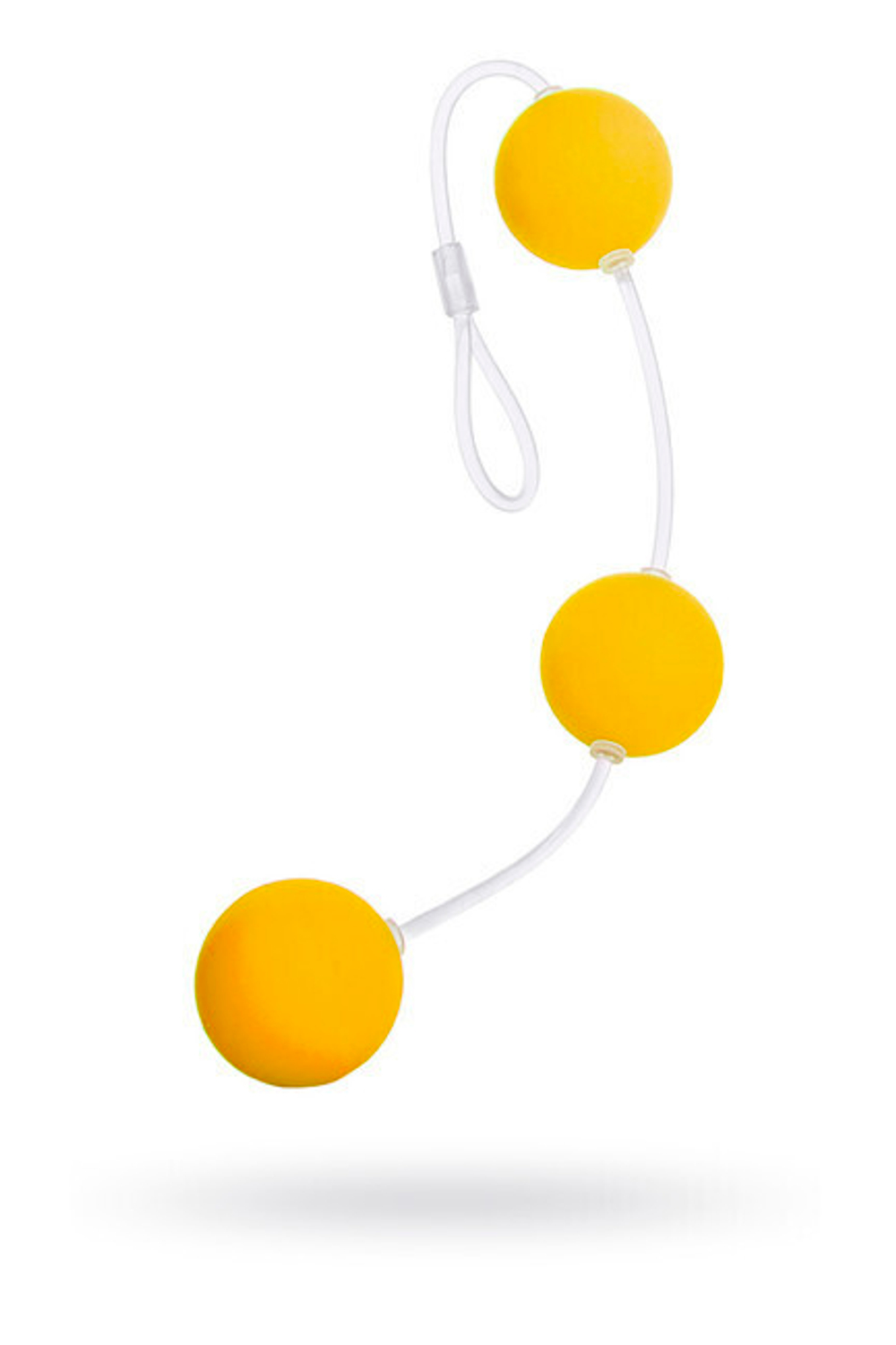 Трехрядные анальные шарики желтые Funny Five (желтый) (Цвет: желтый)