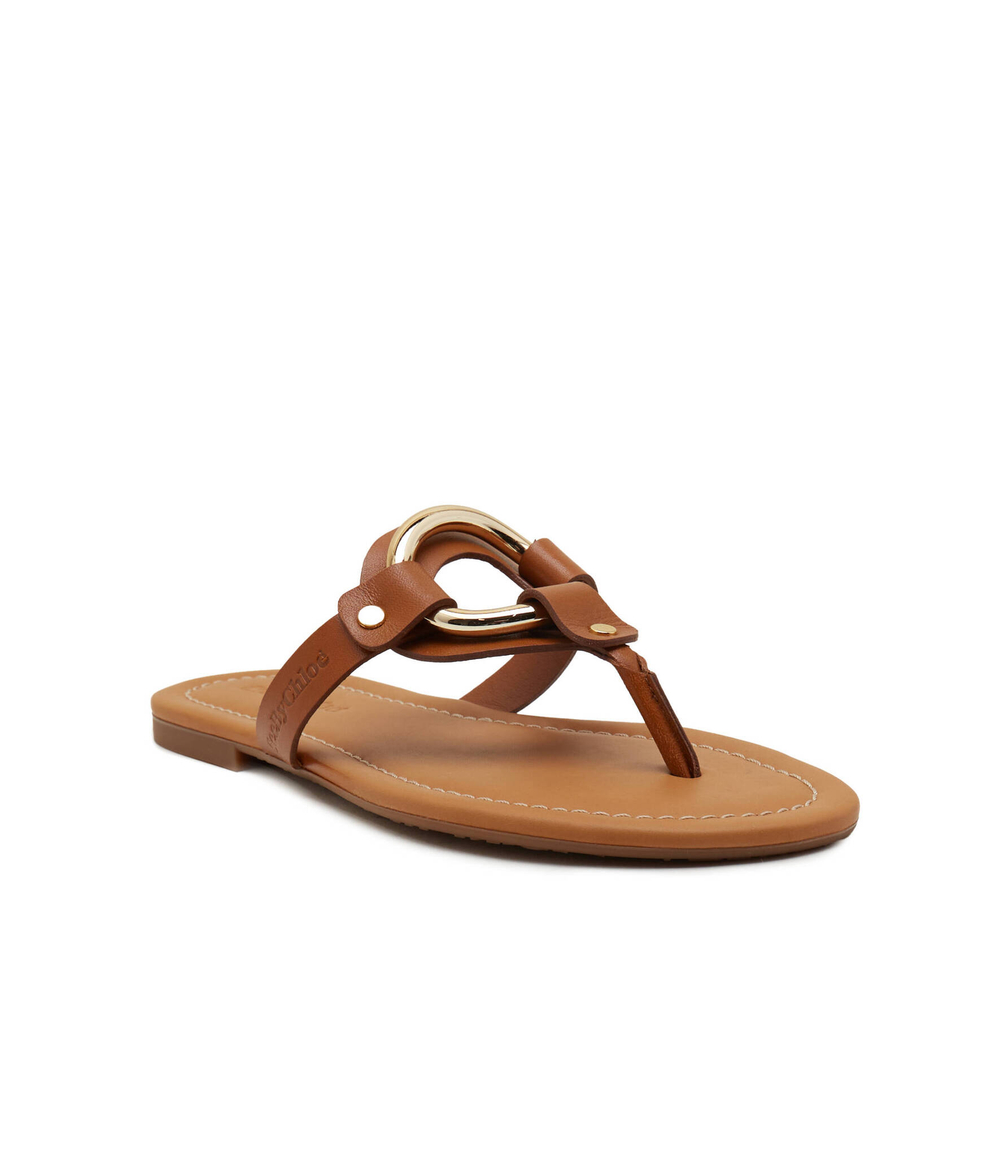 Кожаные вьетнамки See By Chlo\u00e9 - коричневый(SB42081A 19003)