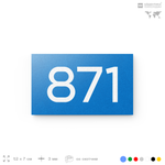 Номер на дверь 871, табличка на дверь для офиса, квартиры, кабинета, аудитории, склада, голубая 120х70 мм, Айдентика Технолоджи