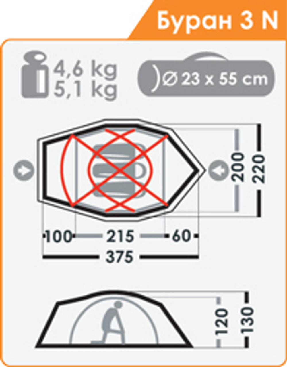 ЭКСТРЕМАЛЬНАЯ ПАЛАТКА NORMAL БУРАН 3 N