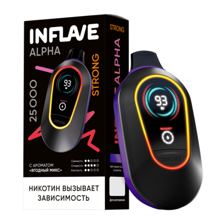 Inflave Alpha Strong Ягодный микс 25000 затяжек 20мг Hard (2% Hard)