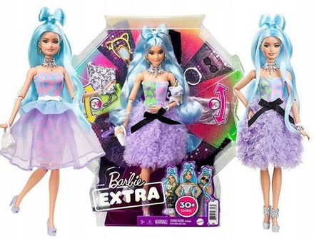 Кукла Mattel Barbie Extra - Экстра с голубыми волосами и сменными нарядами и аксессуарами - Барби GYJ69