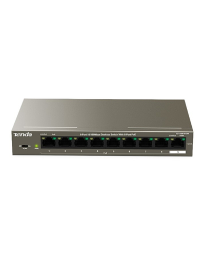 TENDA TEF1109P-8-63W Коммутатор настольный 9-Ports 10/100 Base-TX 8-Ports PoE(PoE бюджет 58W)