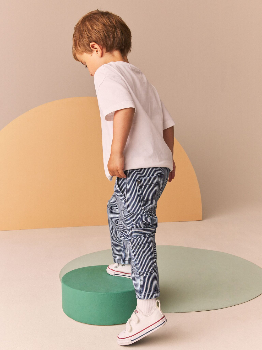 Джинсы карго для мальчика Next B73-577, Синий, Белый