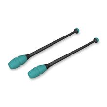 Булавы для худ. гимнастики INDIGO, IN018-BKB, 41 см, пластик, каучук, в компл. 2шт, черно-бирюзов