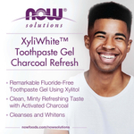 NOW Foods, Solutions, XyliWhite, освежающая зубная гель-паста с древесным углем, мята, 181 г (6,4 унции)