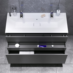 M50AFHX1203GM Inspire V2.0, База под раковину, подвесная, 120 см, 3 ящика, push-to-open, графит мато