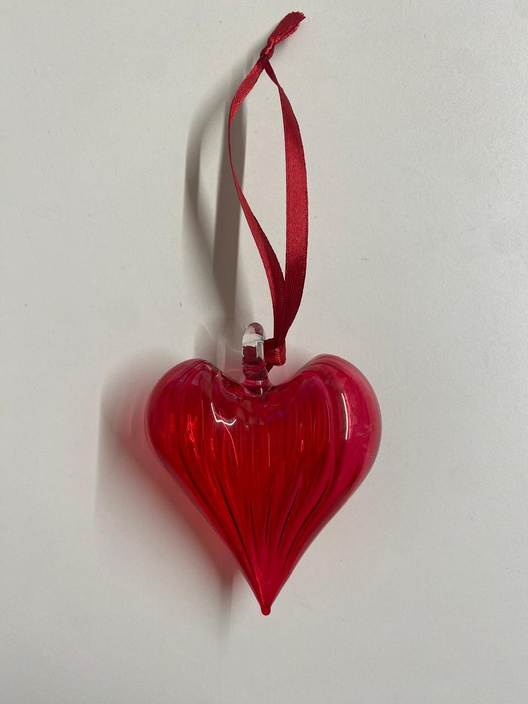 Ёлочная игрушка "Сердце" красное малое