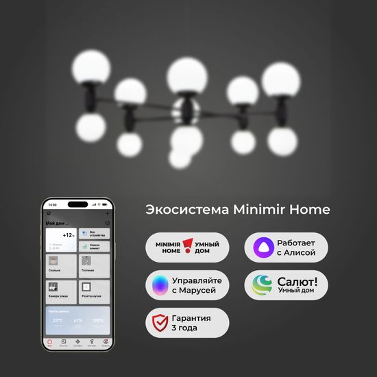 30182 / потолочный светильник/ черный Smart
