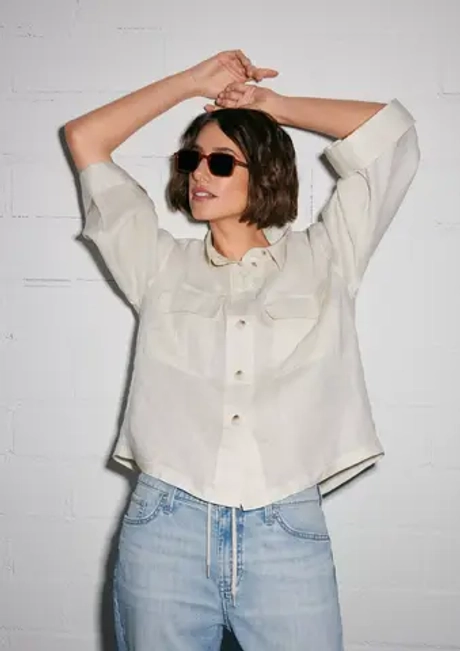 Льняная рубашка с широкими рукавами 3/4 s.Oliver