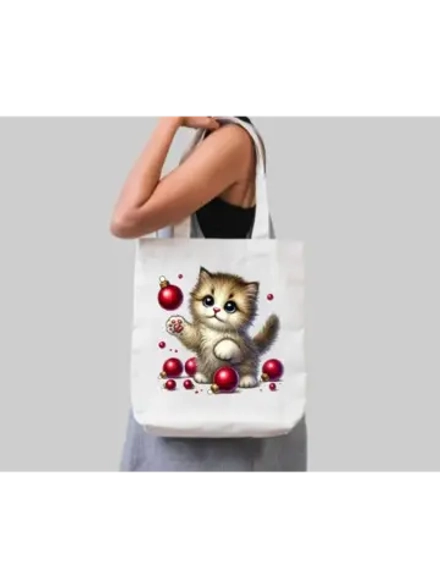 Термотрансфер "Игривый котёнок" 20х20, наклейка на одежду