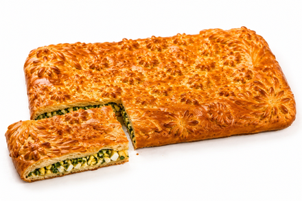 Пирог с зелёным луком и яйцом