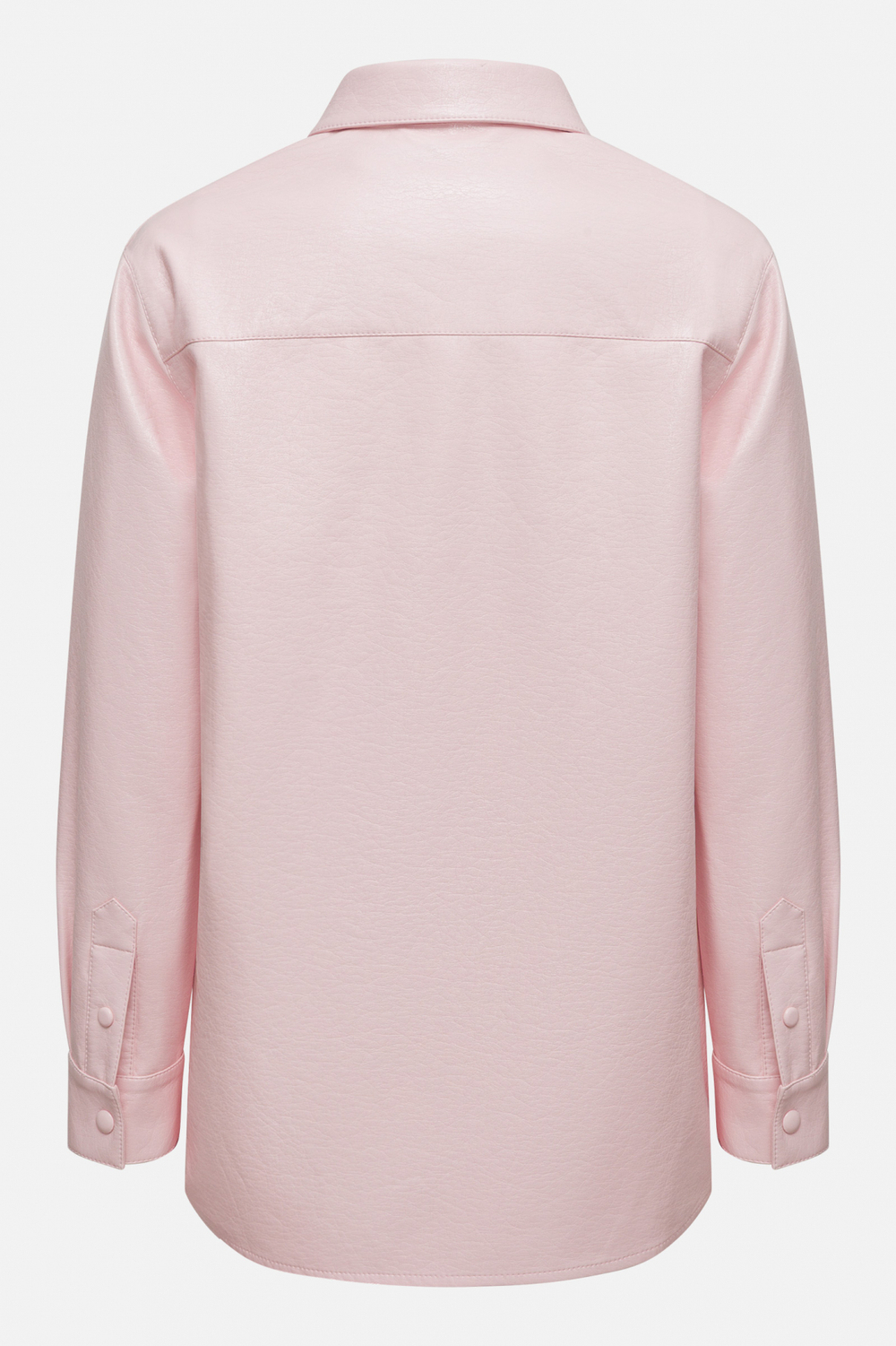 Рубашка из розовой экокожи