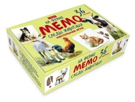 Игра Мемо "Следы животных. На ферме" (36 карточек)