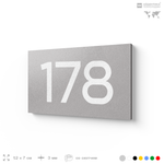 Номер на дверь 178, табличка на дверь для офиса, квартиры, кабинета, аудитории, склада, серый 120х70 мм, Айдентика Технолоджи