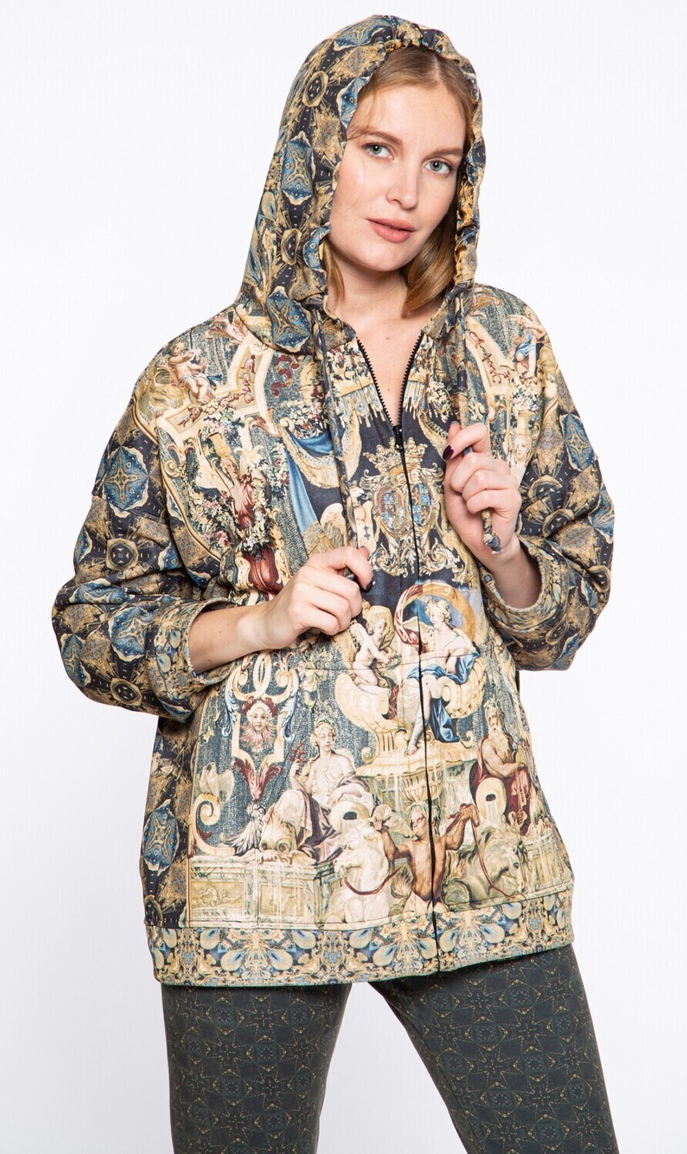Худи "Барокко", по мотивам рисунков на средневековой портьере, представляющих Венеру и амуров. Эпоха короля Людовика XIV