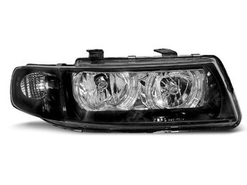 Передние фары Seat Leon 1/Toledo 2 angel eyes black