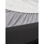 Простыня на резинке из хлопкового трикотажа серого цвета из коллекции essential, 180х200х30 см