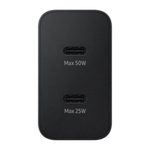 Сетевое зарядное устройство Samsung Duo мощностью 50 Вт (2 USB-C) (GaN) и кабель USB-C (1,8 м) (EP-T5020)