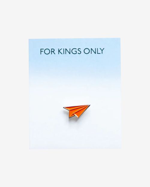 Значок For Kings Only Бумажный Самолётик оранжевый