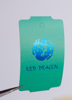 Бирюзовые бирки. Печать синей фольгой.