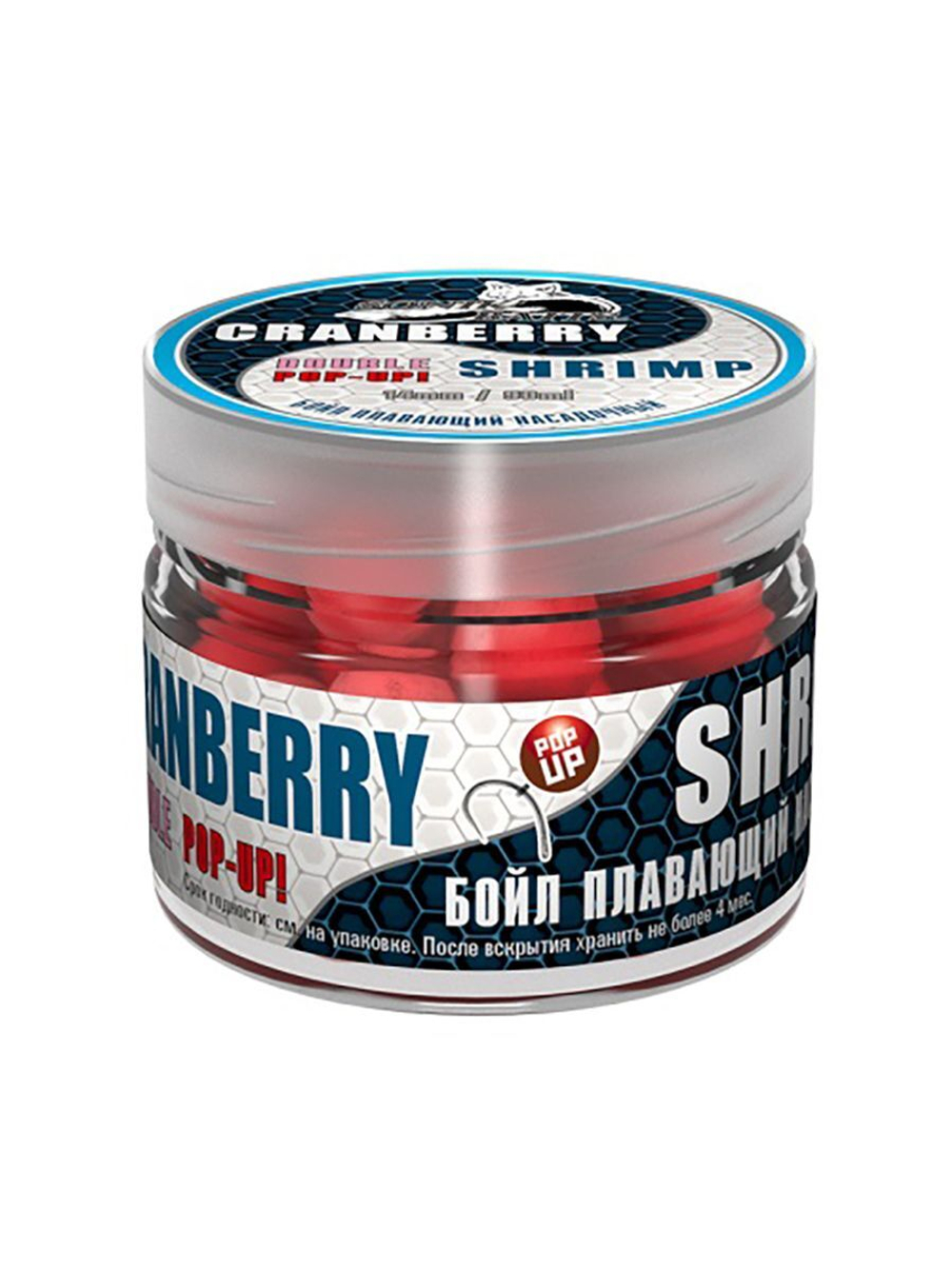 Бойлы насадочные плавающие двухцветные Sonik Baits 14мм CRENBERRY-SHRIMP Fluo Pop-ups 90мл