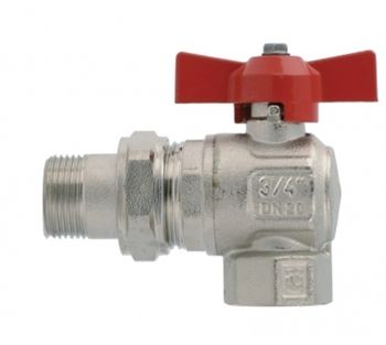 Кран шаровой угловой c н.гайкой полнопр(баб) 3/4''