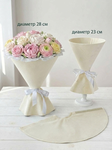 Платье для цветов, ткань: бархат, цвет: МОЛОЧНЫЙ, Форма: круглая