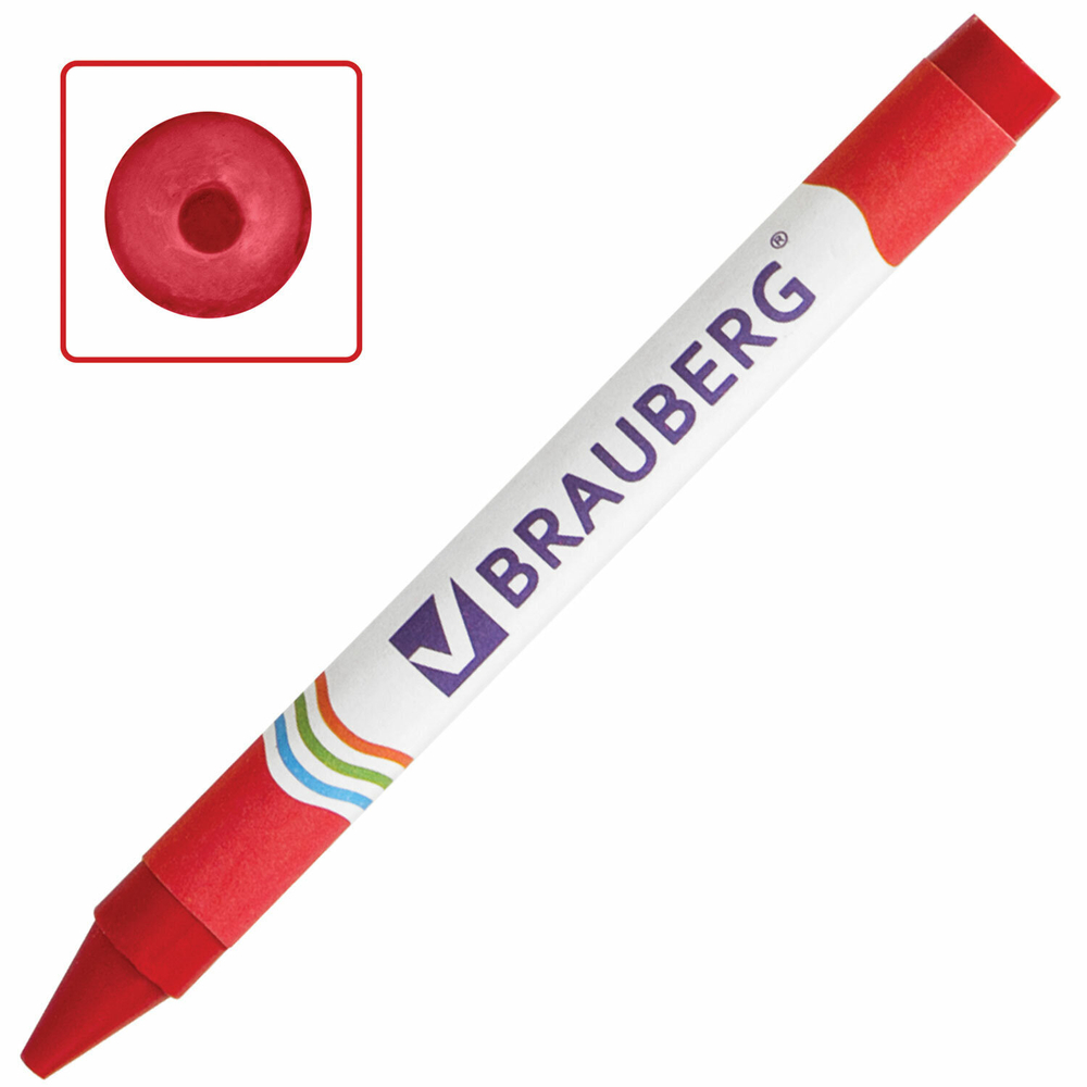 Восковые мелки BRAUBERG набор 6 цветов (24 штуки в упаковке)