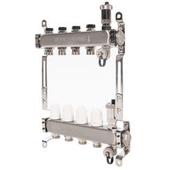 Коллектор Royal Thermo нерж. в сборе универсальный 1 ВР-3/4 НР с автомат. воздухоотвод-ми 4 вых.