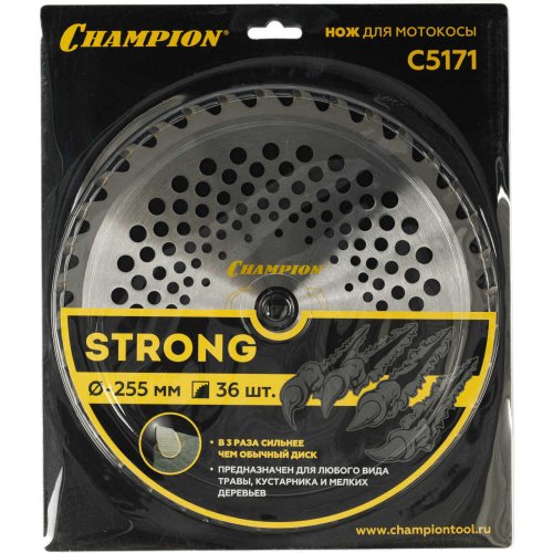 Нож CHAMPION для триммера 36 зубчатый d=255*25.4mm  твердосплавные зубцы   C5171